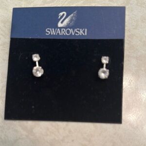 Swarovski Silver Sparkling Crystal Earrings